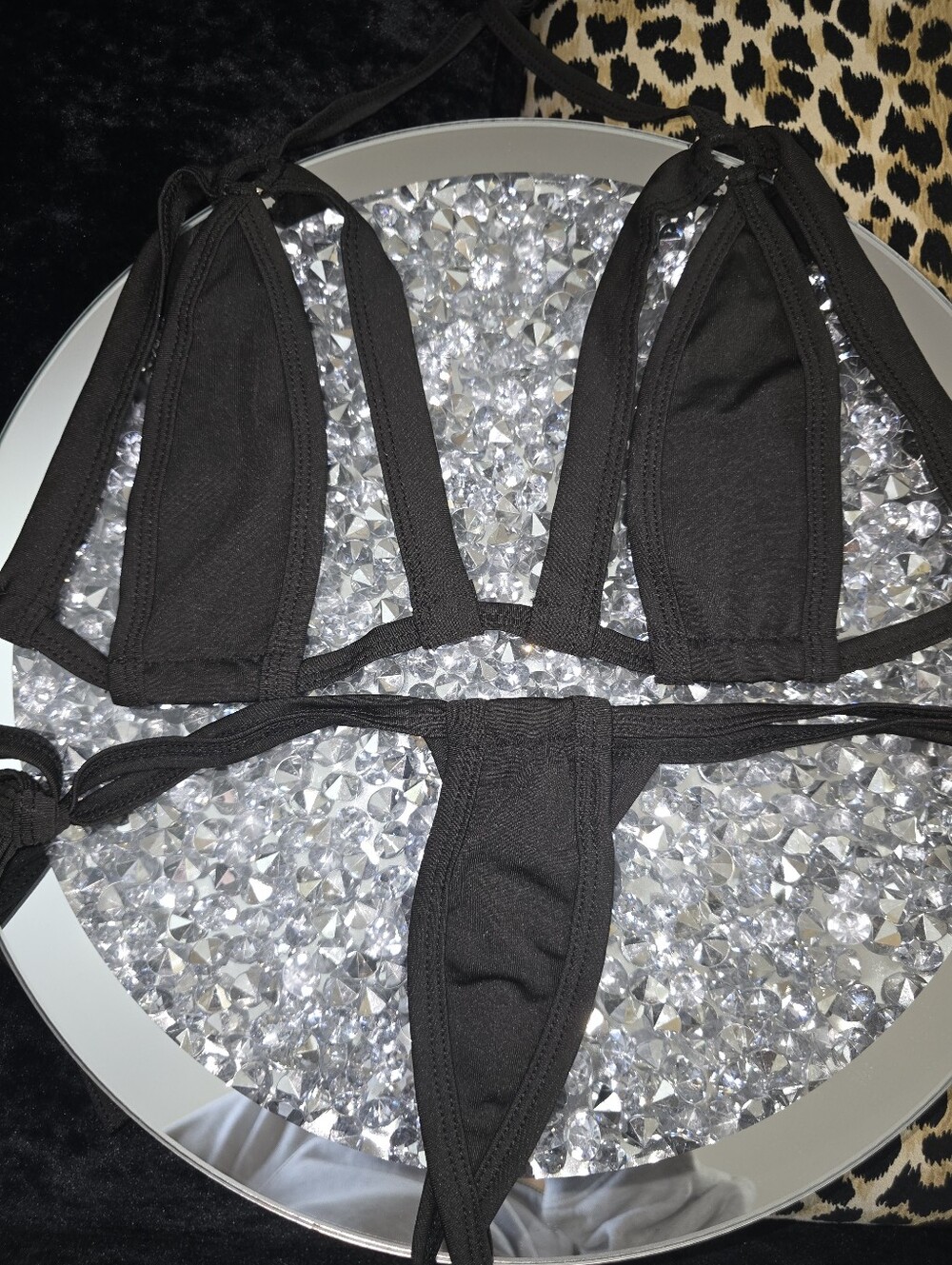 Black Triangle String Bikini Set - Women Intimates & Sleepwear